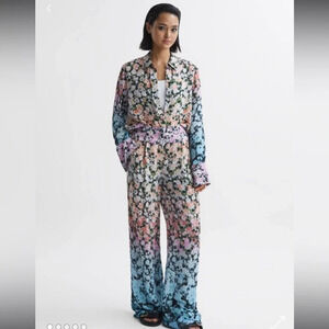 NWT!! Reiss - SERENA FLORAL PRINT WIDE LEG TROUSERS - Size UK 4 / USA 0